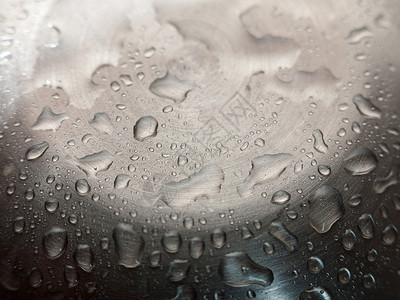 雨水槽金属表面的水玻璃液体电脑背景