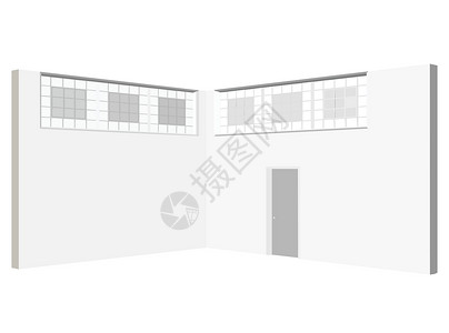 白色背景的内墙内部光影背面地面工作室画廊艺术办公室木头插图空白背景图片