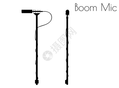 白色背景上的 Booom Mic 闪光阴影高清图片