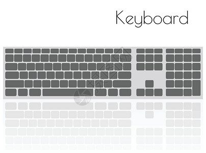 白色背景上的键盘剪影冒充姿势插图阴影背景图片
