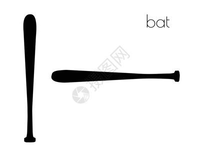 白色背景上的蝙蝠棒球插图姿势冒充剪影阴影背景图片