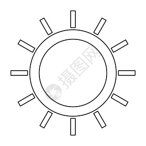 太阳黑色图标阳光绘画中风晴天圆形日落按钮背景图片