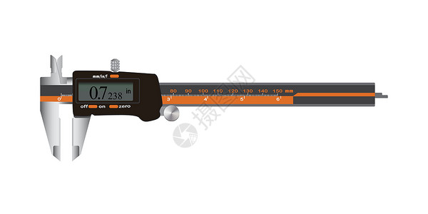游标尺电子数码卡路里 有屏幕自动卸载的专用测量工具插画