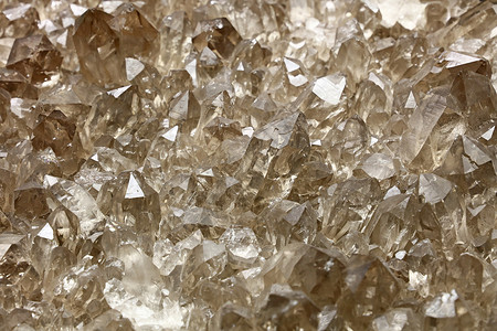 封闭的石英矿晶体团宝石矿物学棕色材料岩石矿物编队科学水晶边缘背景图片