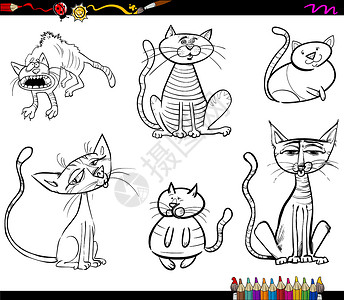 卡通卡通猫字彩色字符本背景图片