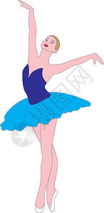 年轻美女跳芭蕾舞美丽的瘦美美女芭蕾舞女插画