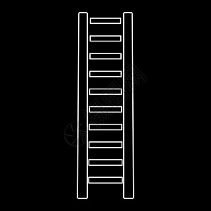 木制阶梯将白色路径图标升起背景图片