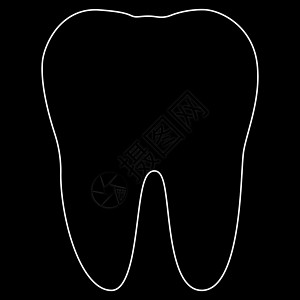 白色路径的牙齒图标背景图片