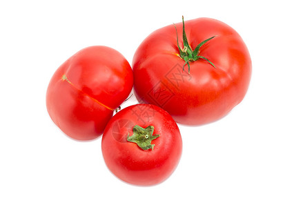 三个红番茄大小不同高清图片