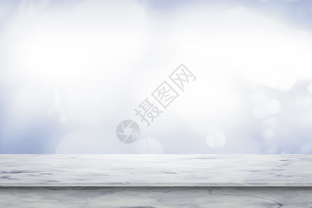 空的白色大理石桌到背景图片