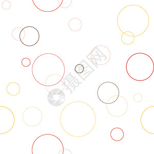 带圆圈的无缝几何图案纹理墙纸卷曲插图织物艺术风格网格框架艺术品白色背景图片