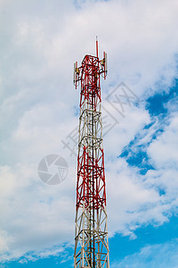 高信号塔系统通信蓝色播送网络金属细胞技术盘子微波背景图片