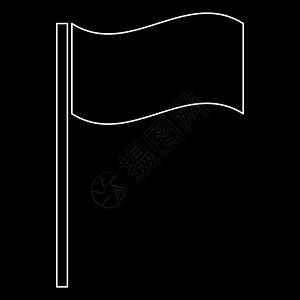 旗帜白色路径图标背景图片
