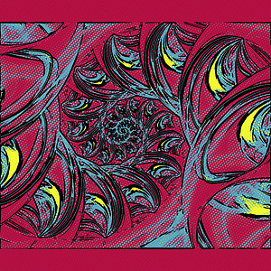 计算机生成的半色调风格分形艺术插图马赛克万花筒阴影创造力黑色艺术品装饰品背景图片