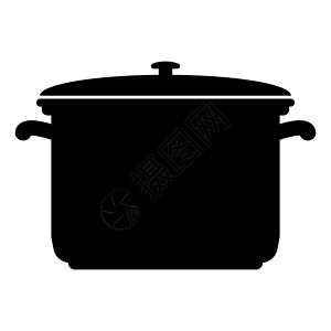 Saucepan 黑色图标背景图片