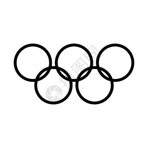 奥林匹克会旗奥运戒指黑色图标插画