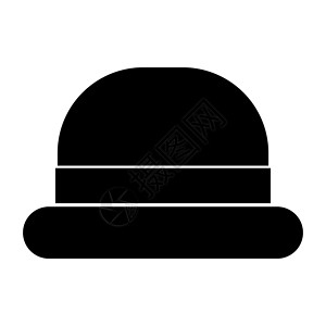 旧帽子顶层黑色图标背景图片