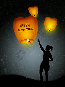 新年的灯笼背景图片