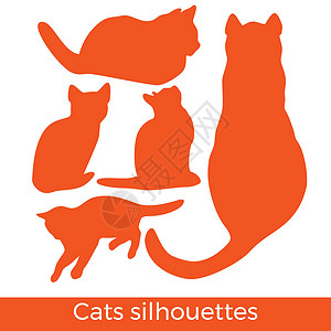 三只小猫边框猫集合矢量剪影 家居pe彩色套装绘画动物阴影哺乳动物猫咪艺术黑色插图冒充朋友设计图片