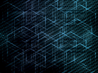 六角抽象科技蓝色背景商业互联网黑色科学网络技术插图墙纸创新背景图片