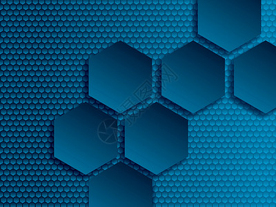 蓝色六边形背景六边形抽象背景横幅墙纸白色科学艺术网络技术创造力蓝色插图插画