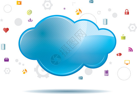 云计算网络计算机桌面安全数据视频储物蓝色服务互联网背景图片