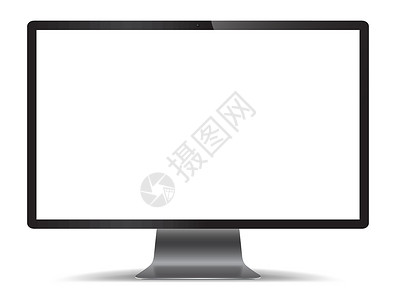 深色金属写实电脑屏幕监视器阴影力量插图相机白色强光空白背景图片