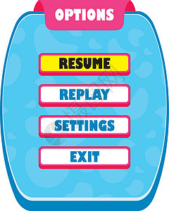 游戏资产菜单层视频游戏图标标志符号 vecto电子游戏卡通片菜单按钮矢量艺术背景图片