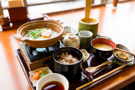 日本豆腐美食大厅风格筷子桌子饮料食物商业装饰勺子厨房背景图片