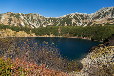 富山Mikuri Pond和公路背景