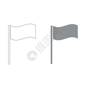 旗帜灰色集图标背景图片