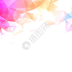 几何剪贴画几何抽象低聚背景紫色黄色三角形橙子白色墙纸粉色折纸插图多边形插画