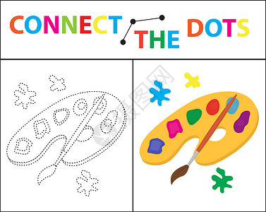 涂色画素材儿童运动技能教育游戏 连接点图片 对于学龄前儿童 在虚线上画圈并涂色 着色页 矢量图卡片逻辑插图工作活动写作学校农场动物痕迹设计图片
