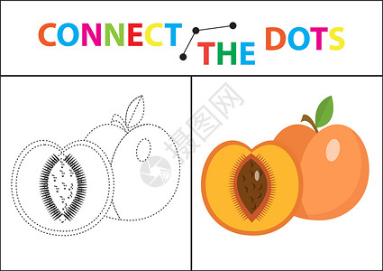 涂色素材水果儿童运动技能教育游戏 连接点图片 对于学龄前儿童 在虚线上画圈并涂色 着色页 矢量图写作农场绘画孩子染色学习痕迹活动卡通片乐趣设计图片