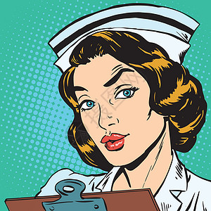 替补护士的阿凡达肖像图纸女士卡通片流行职业药品帽子流行音乐工作护理插画