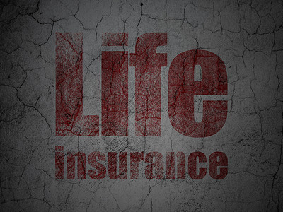 保险概念 在墙壁背景上的人寿保险被保险人合同风险生活风化古董事故插图金融政策背景图片