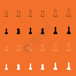 象棋块图标白色棋子游戏女王主教艺术黑色典当战略比赛背景图片