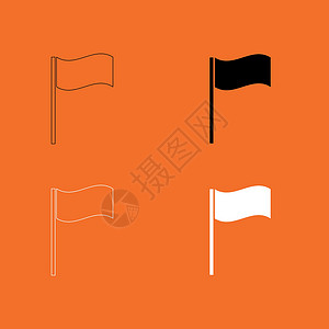 旗帜图标系统白色绘画全球空白按钮黑色锦旗定位背景图片