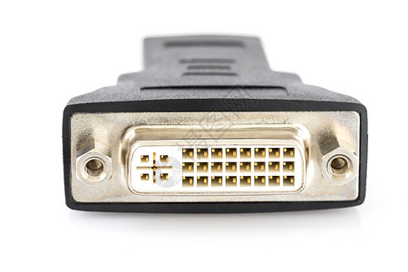 DVI 到 HDMI 端口转换器适配器白色展示显卡转换器电脑塑料视频别针连接器背景图片