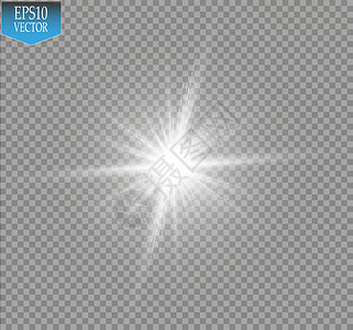 透明星星发光效果 在透明背景上闪闪发光的星暴 矢量图插图辐射太阳艺术阳光透明度光束闪光星星耀斑设计图片