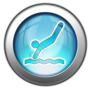 潜水图图标 按钮 像形图潜水竞赛文字插图水池运动象形指示牌海滩潜水员平台背景