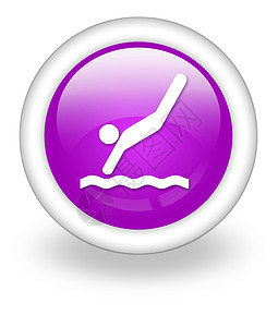 潜水图图标 按钮 像形图潜水指示牌平台潜水员插图运动跳板文字象形贴纸游泳池背景