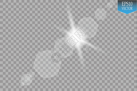 矢量透明阳光特殊镜头光晕光效果 与光芒和聚光灯的太阳闪光耀斑强光圆圈星光晴天天气镜片星星活力天堂背景图片