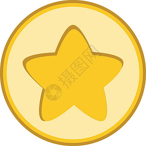 带星书签素材孤立的黄色星标识成就按钮金子网络徽章书签星星成功网站插画