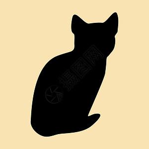 黑色猫咪剪影猫集合剪影小猫卡通片黑色哺乳动物艺术宠物草图绘画猫咪动物背景