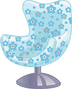 原创设计师扶手椅 优雅的家具与不寻常的花卉图案隔离在白色背景 矢量图背景图片