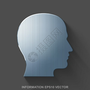钢头省立公园平面金属信息 3D 图标 灰色背景的波兰钢头 EPS 10 矢量设计图片