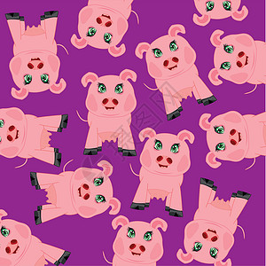 卡通动物小猪背景图片