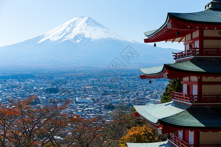 新仓山浅间神社楚雷托·帕果达和藤山背景