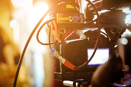 电视业电影组录音灯光专业设备职业人员电视摄像师拍摄电影院背景